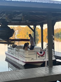 Our boat fit perfectly in the boathouse
