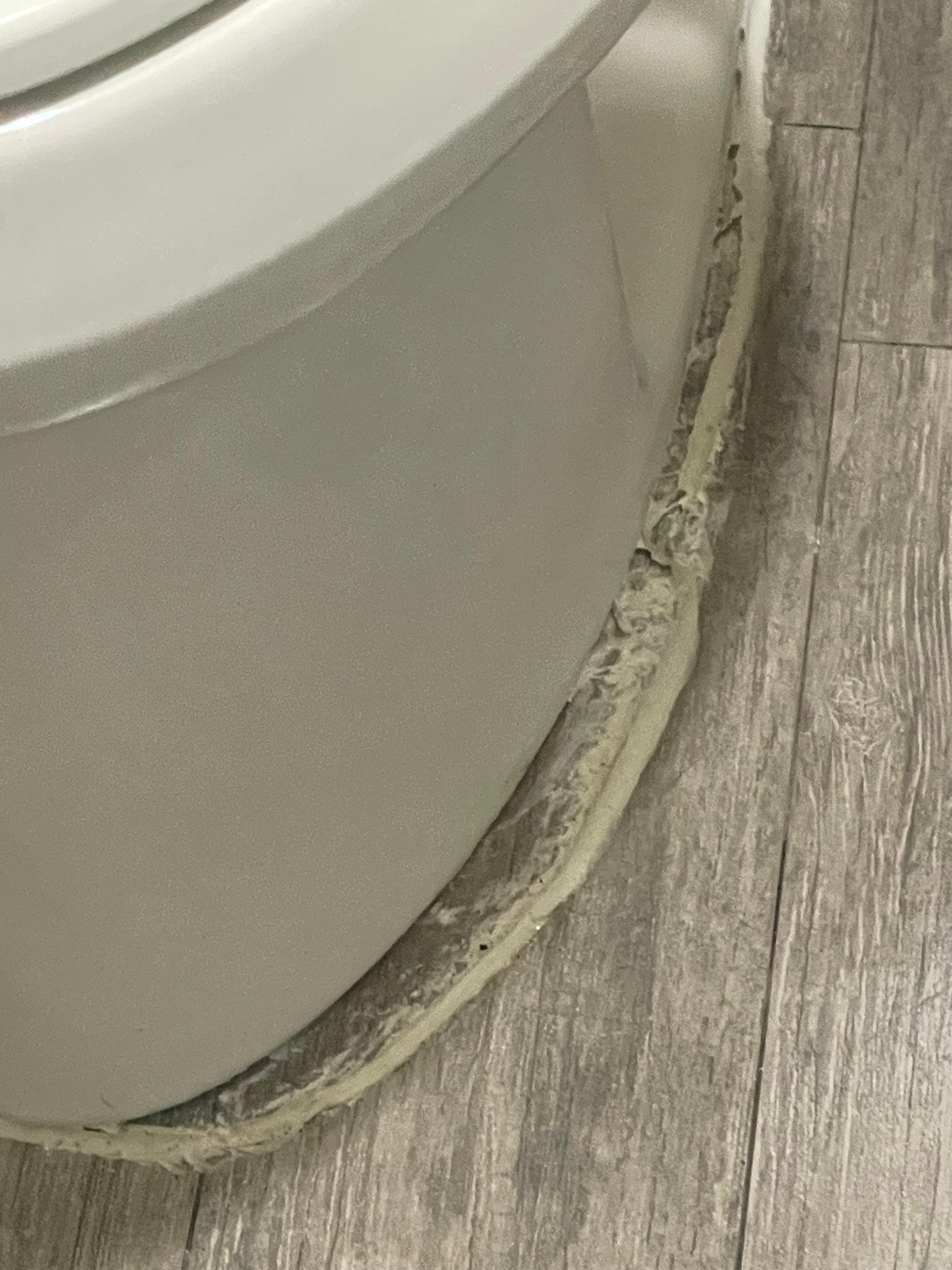 Toilet was not secured to the floor  