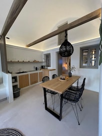 kitchen and dining area