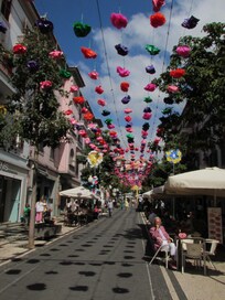 Decorated streets for fiesta time