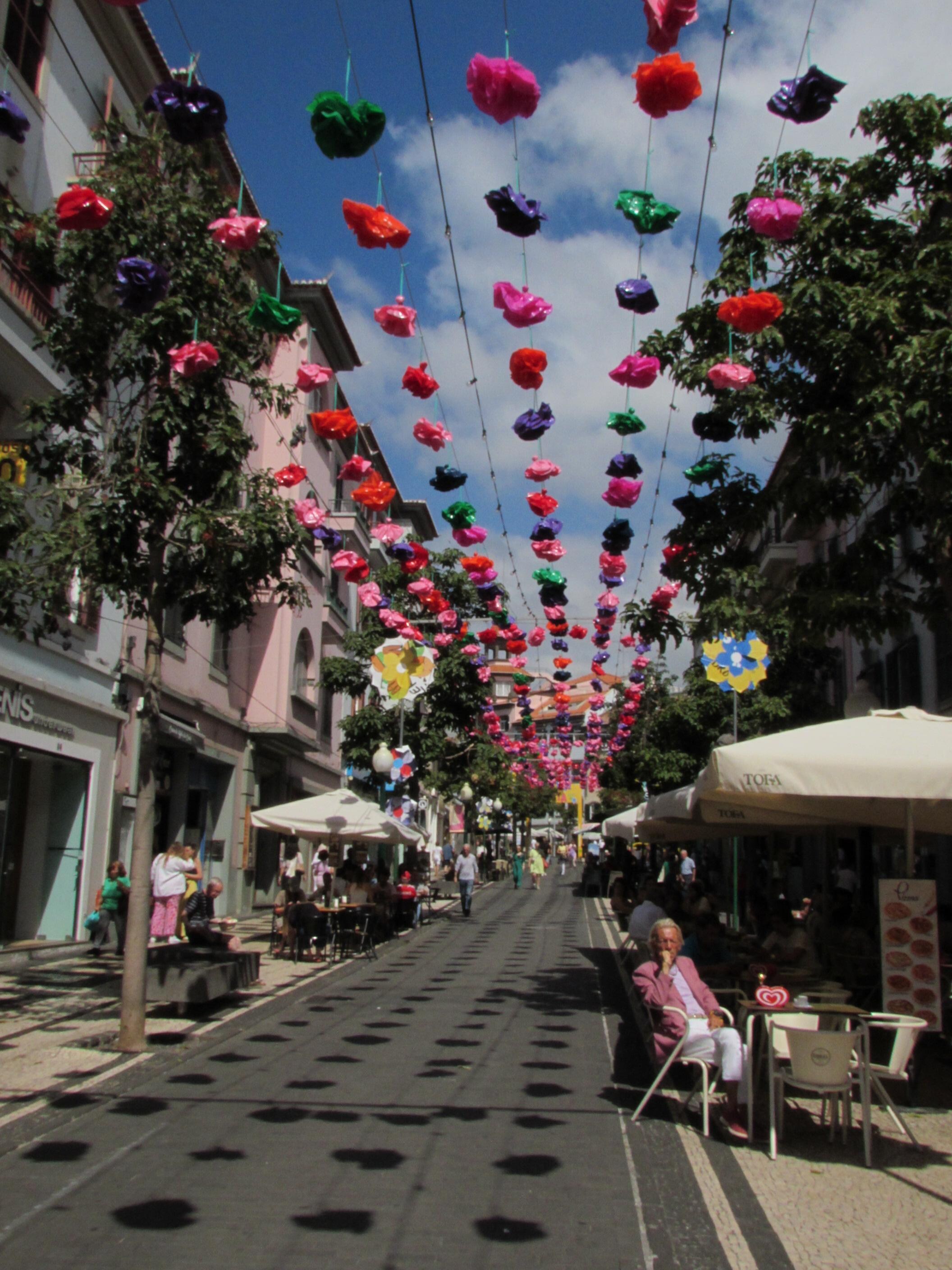 Decorated streets for fiesta time
