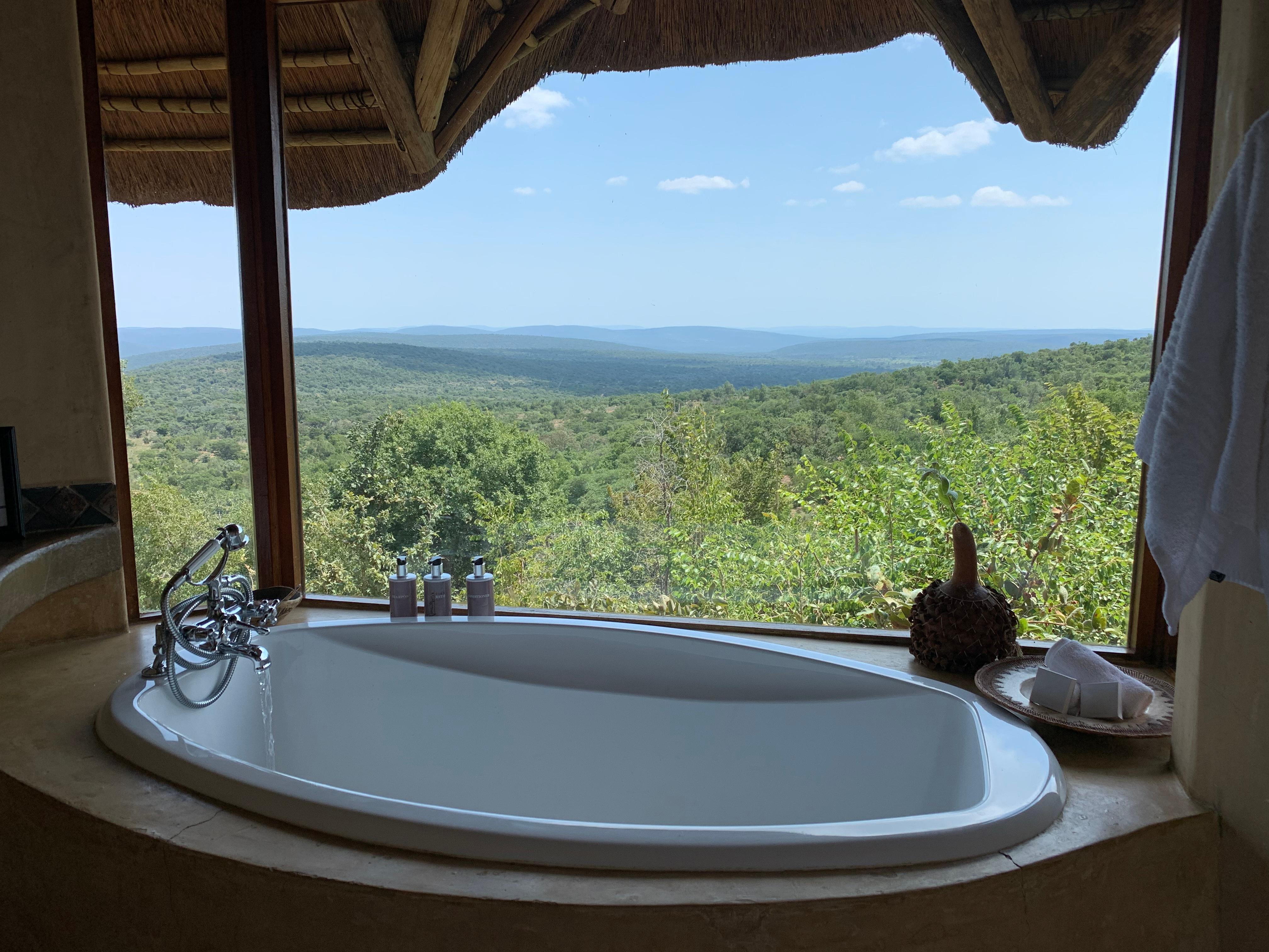 Soaker tub with a view