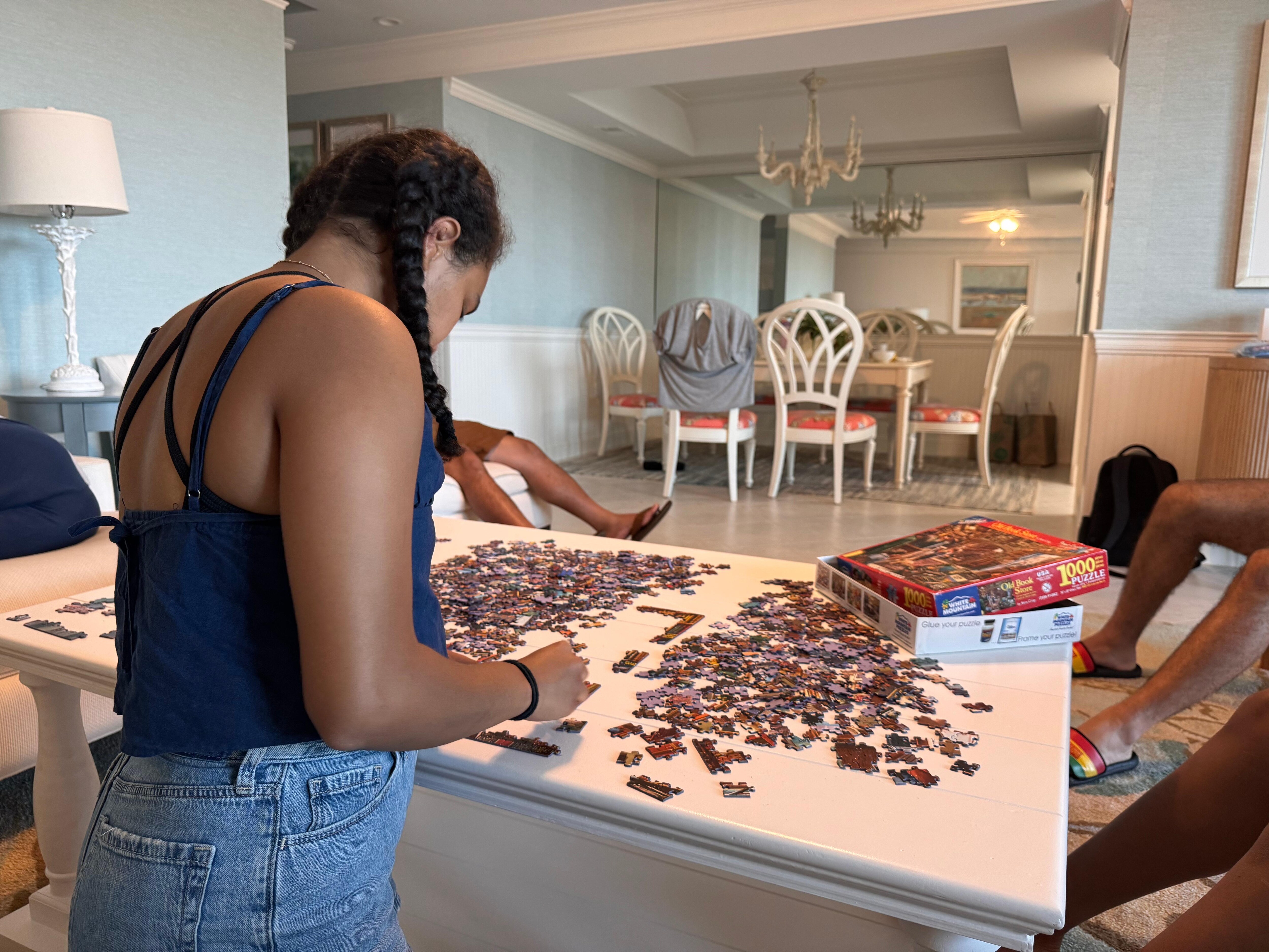 Great table space for puzzles!