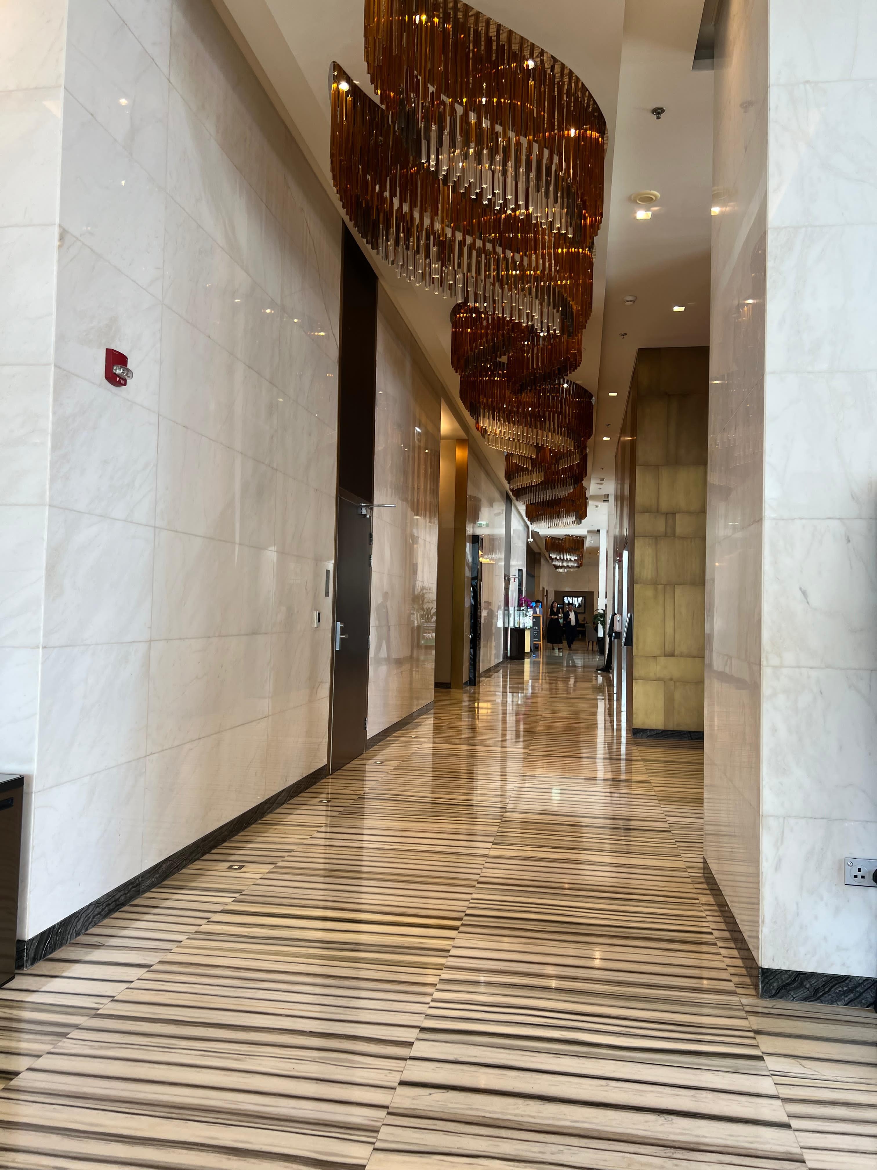 going to the hotel lobby 