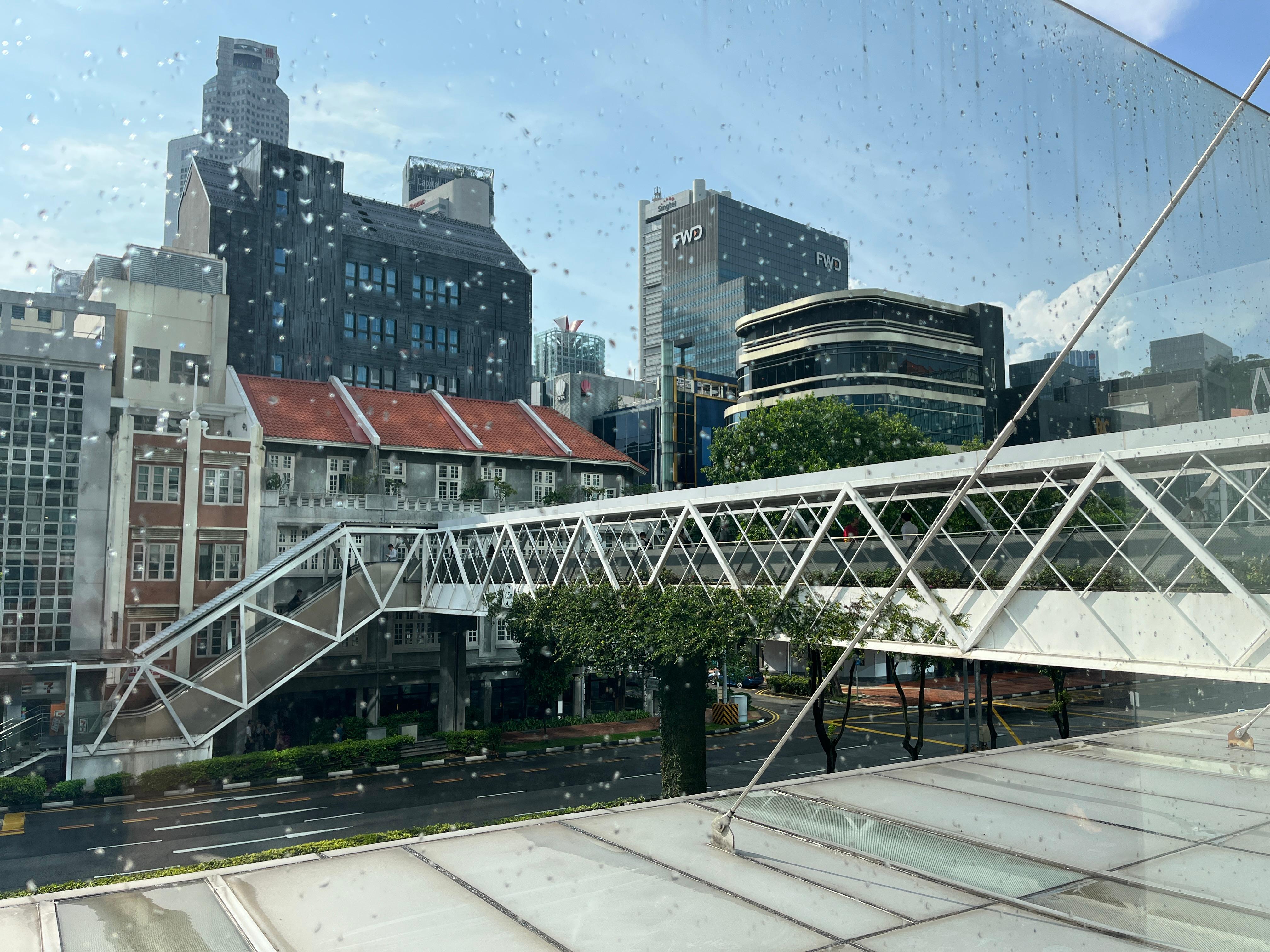 Overhead bridge to  mall