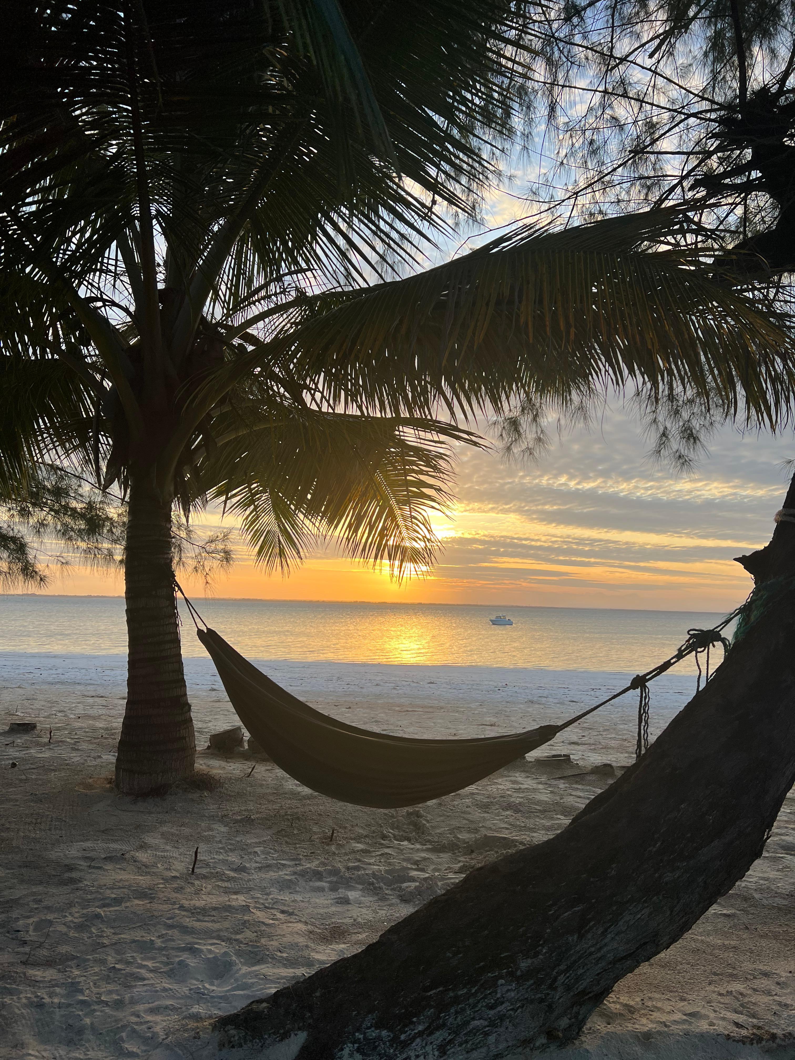 Right on the beach, facing sunset