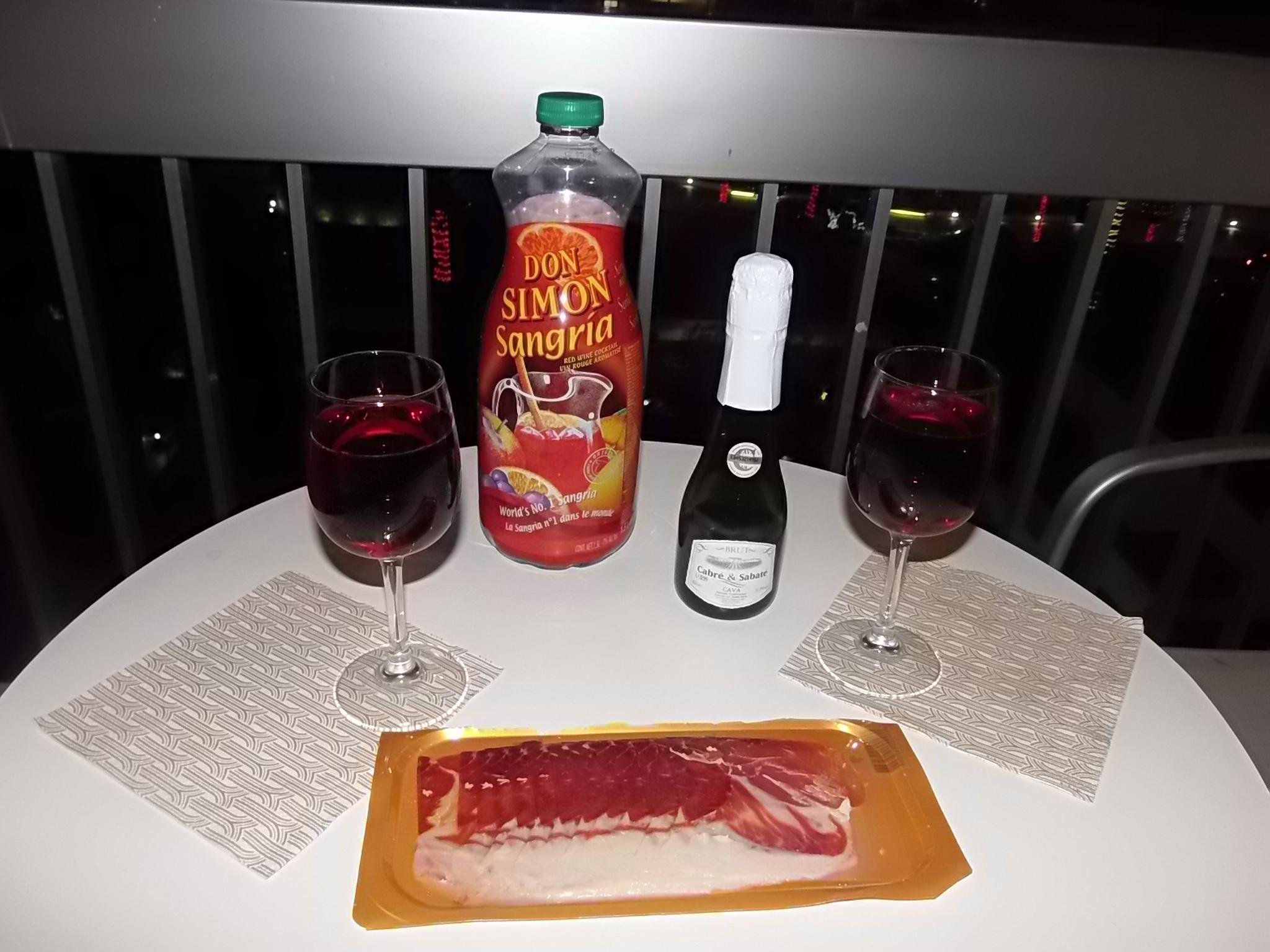 sangria champagne et Jamon Iberico