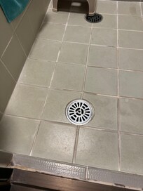 Water stains on the shower floor