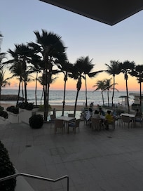 Picture of a sunset from the beach access pool of the hotel