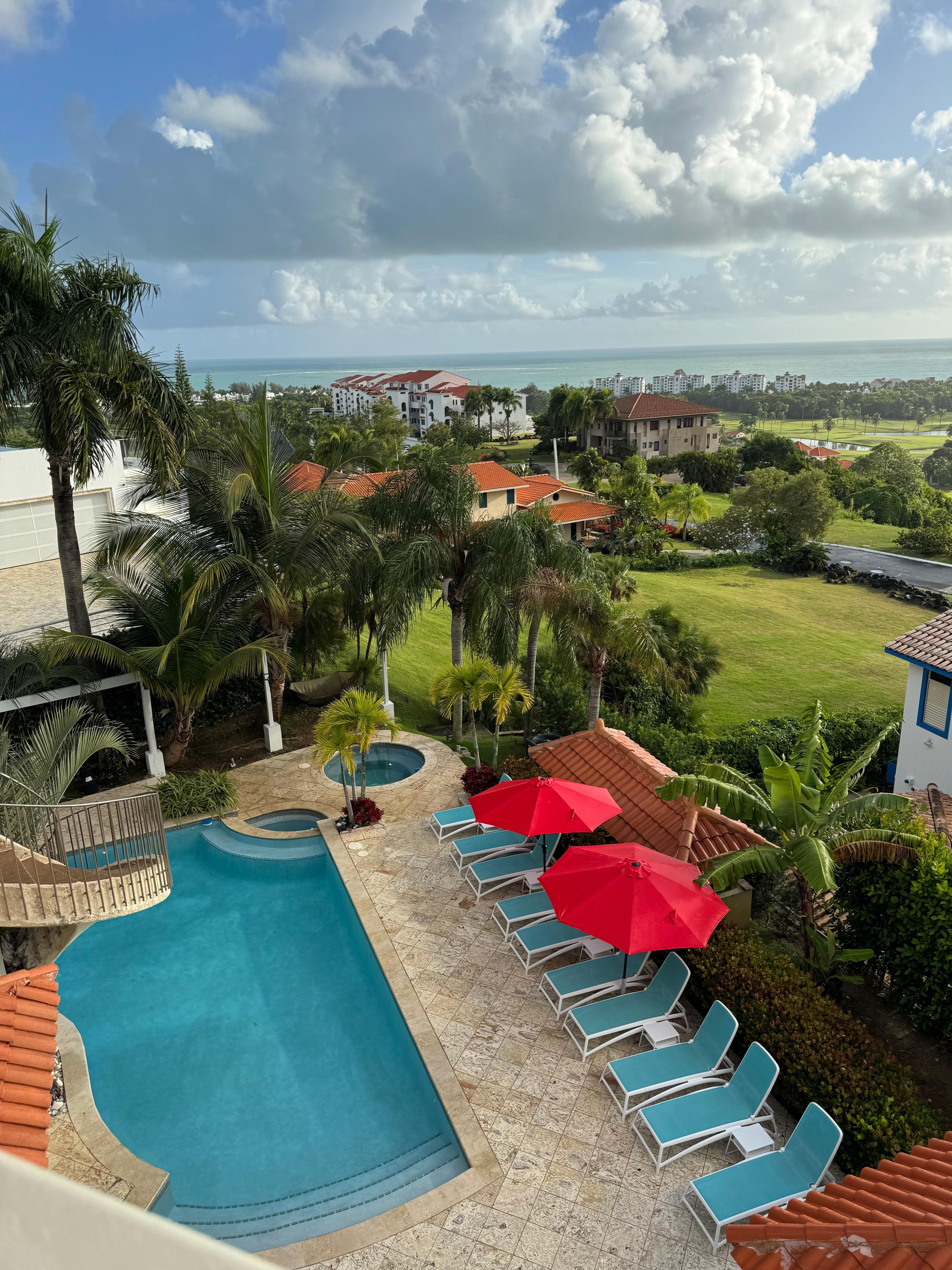 With a pool and hot tub and this view, few wanted to leave the house to go do anything.