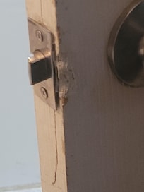 Broken door on bathroom