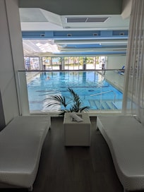 Indoor pool spa area