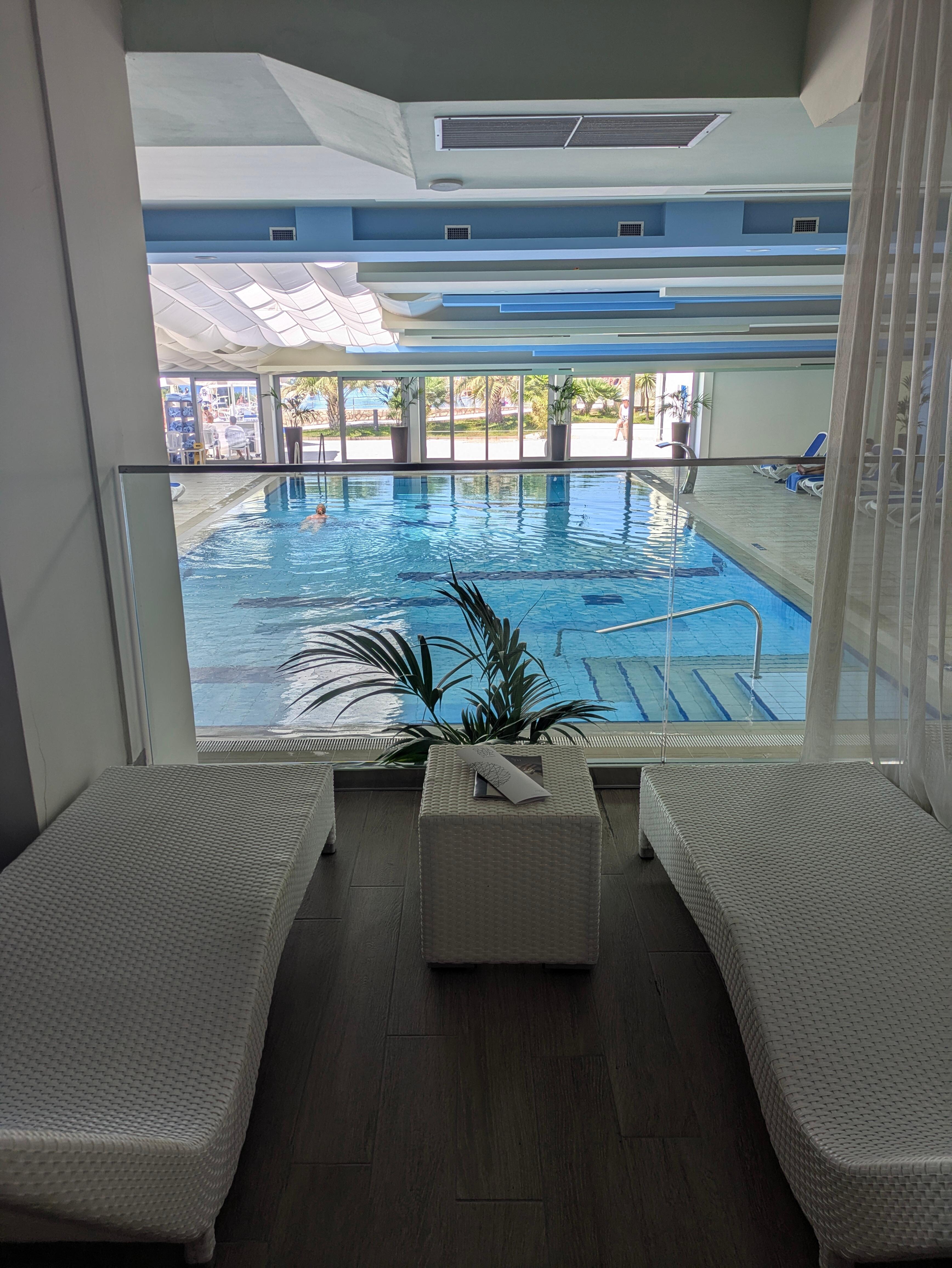 Indoor pool spa area