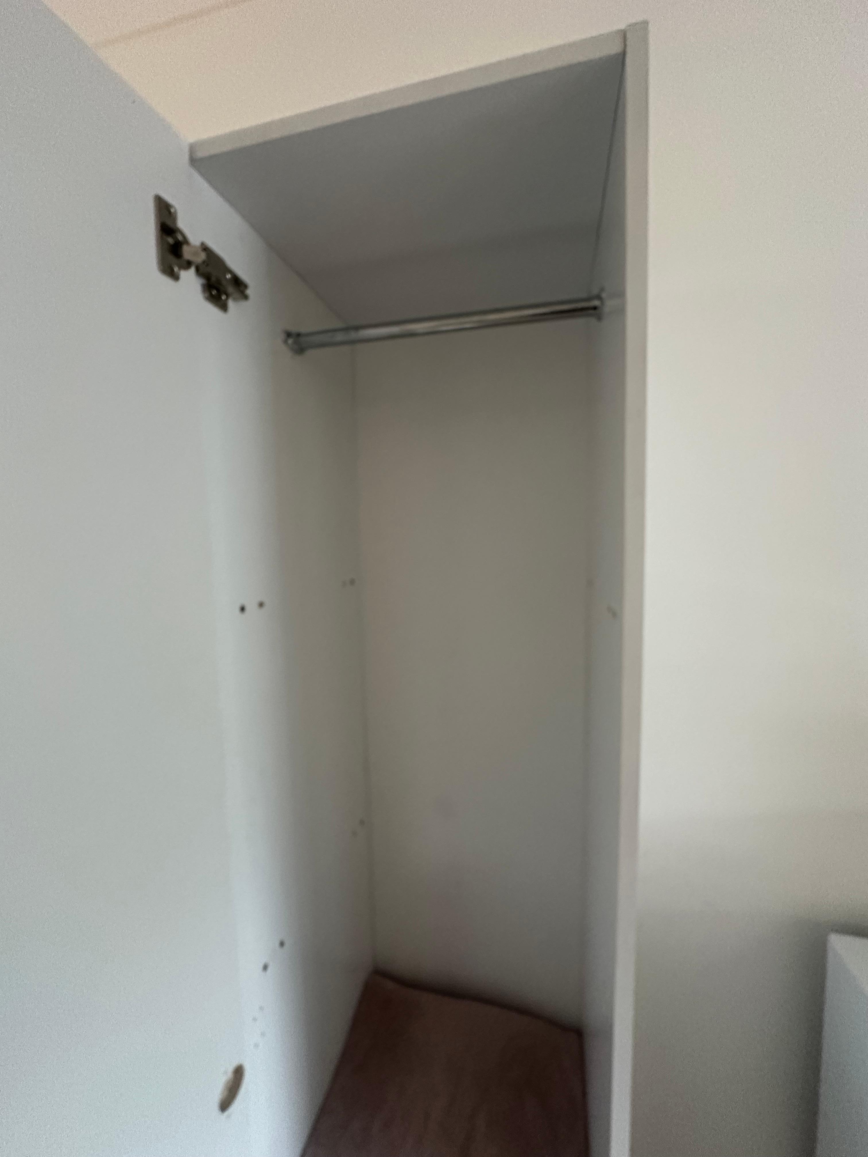 Tiny wardrobe, no coat hangers
