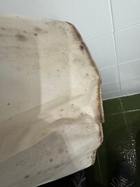 Very dirty and mould at bottom of shower curtain