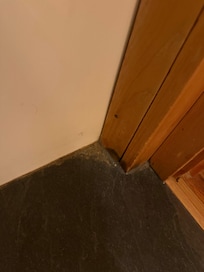 Dirt in corners of wall