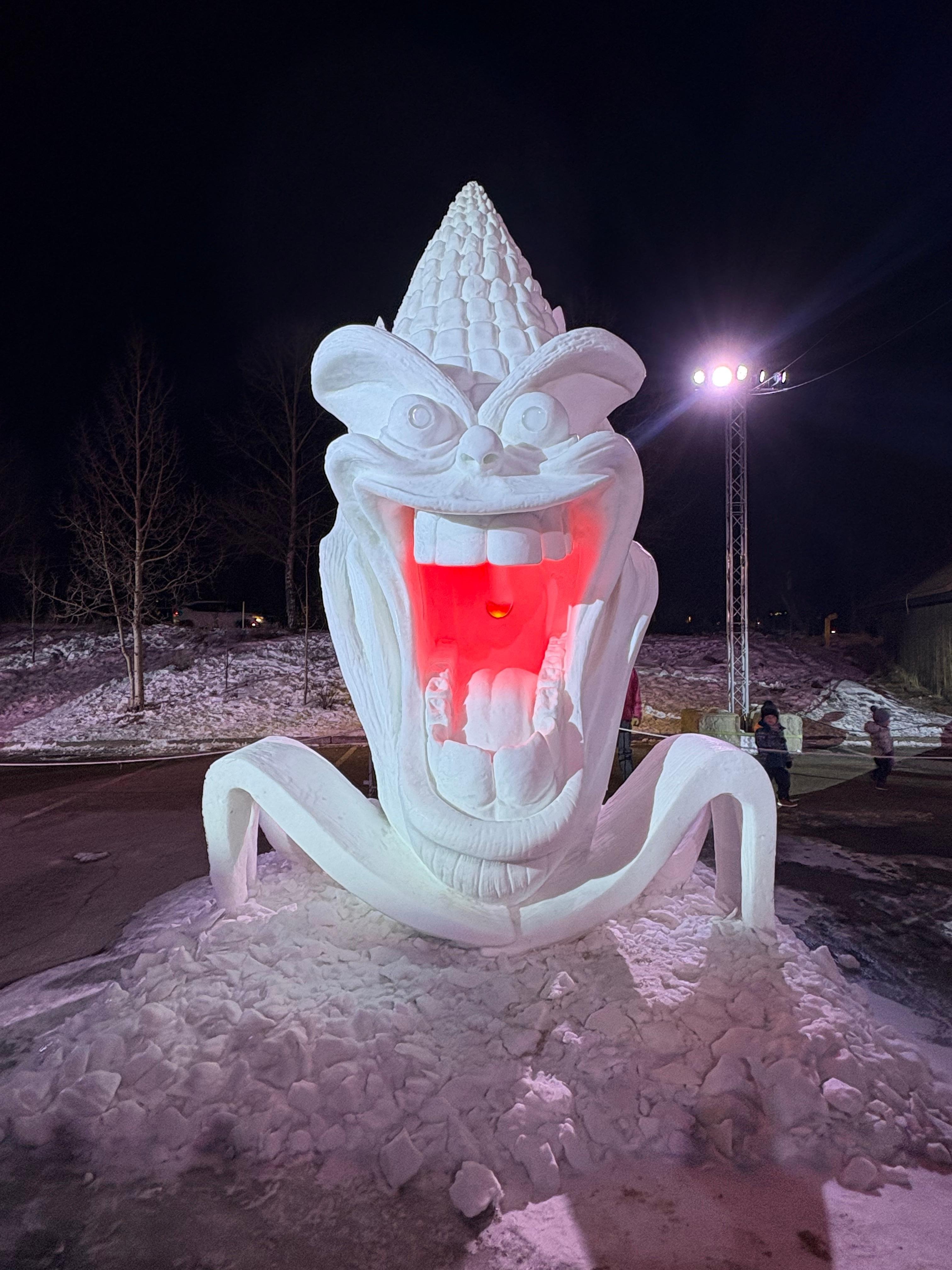 Snow carving