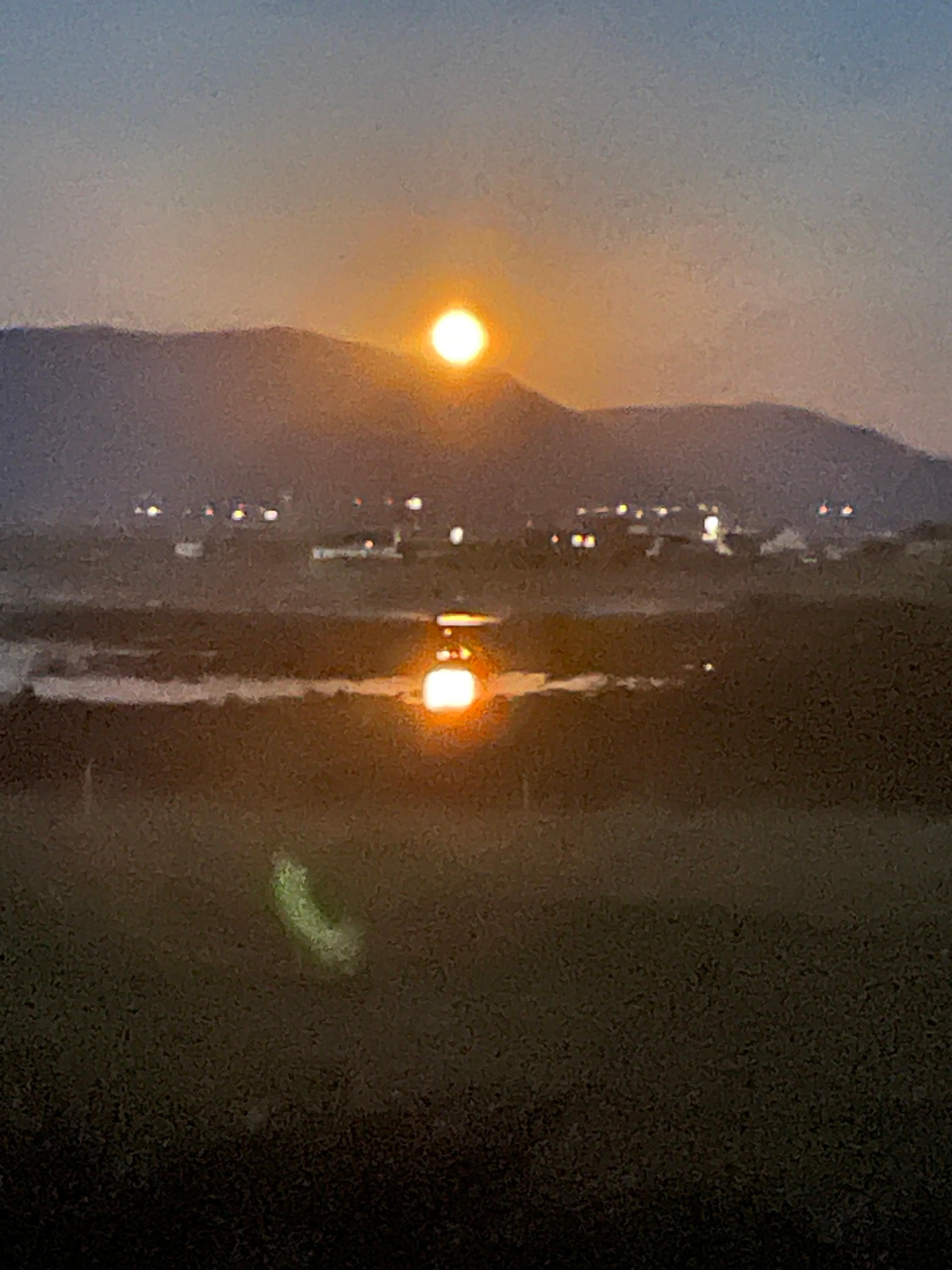 Moon from outer bedroom window 