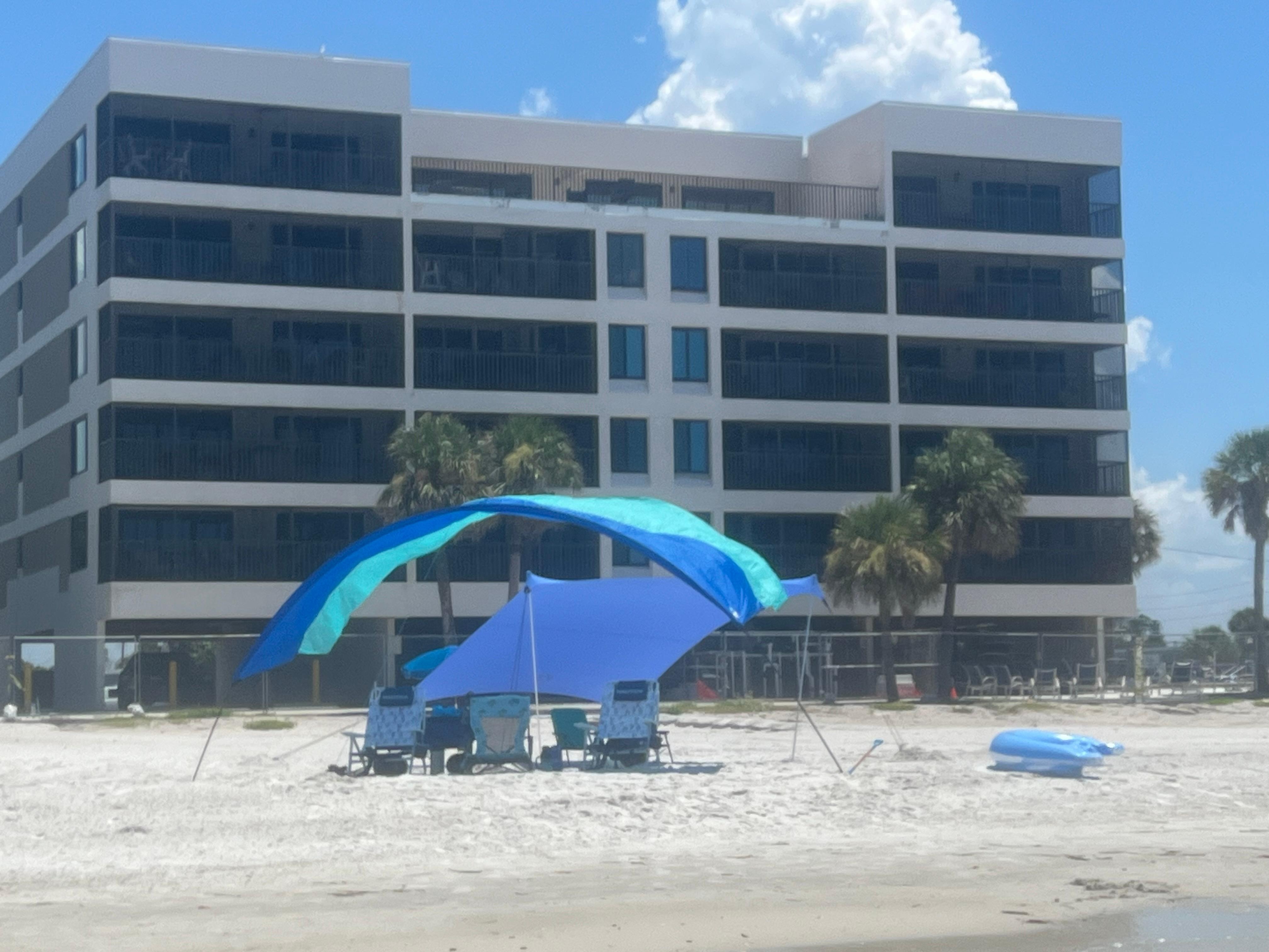 We set up right in front of our room that is just above our Shibumi shade. 