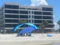 We set up right in front of our room that is just above our Shibumi shade.