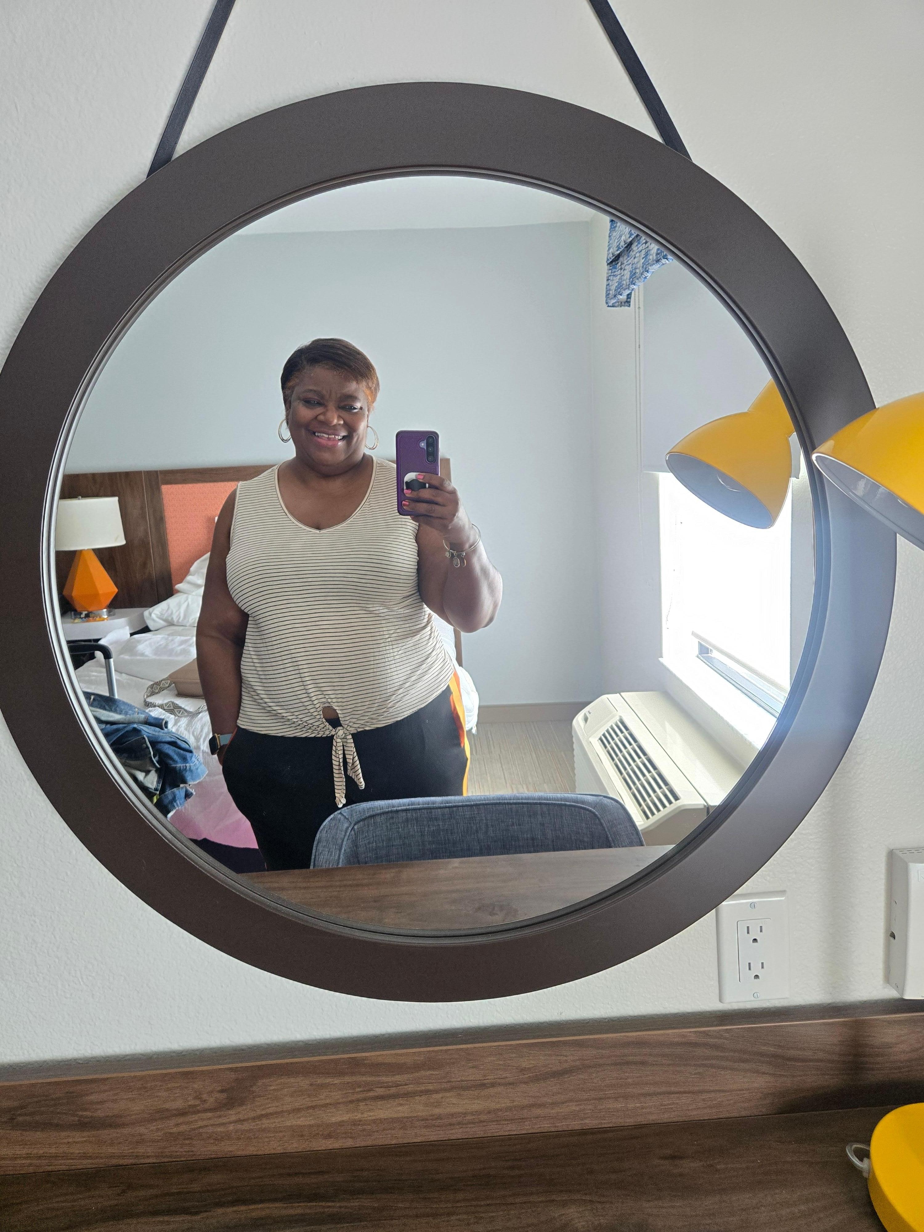 Mirror in room... very cute.