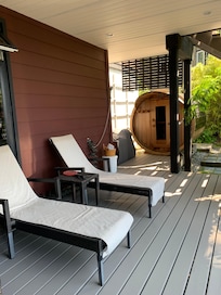 Sauna and lounge chairs