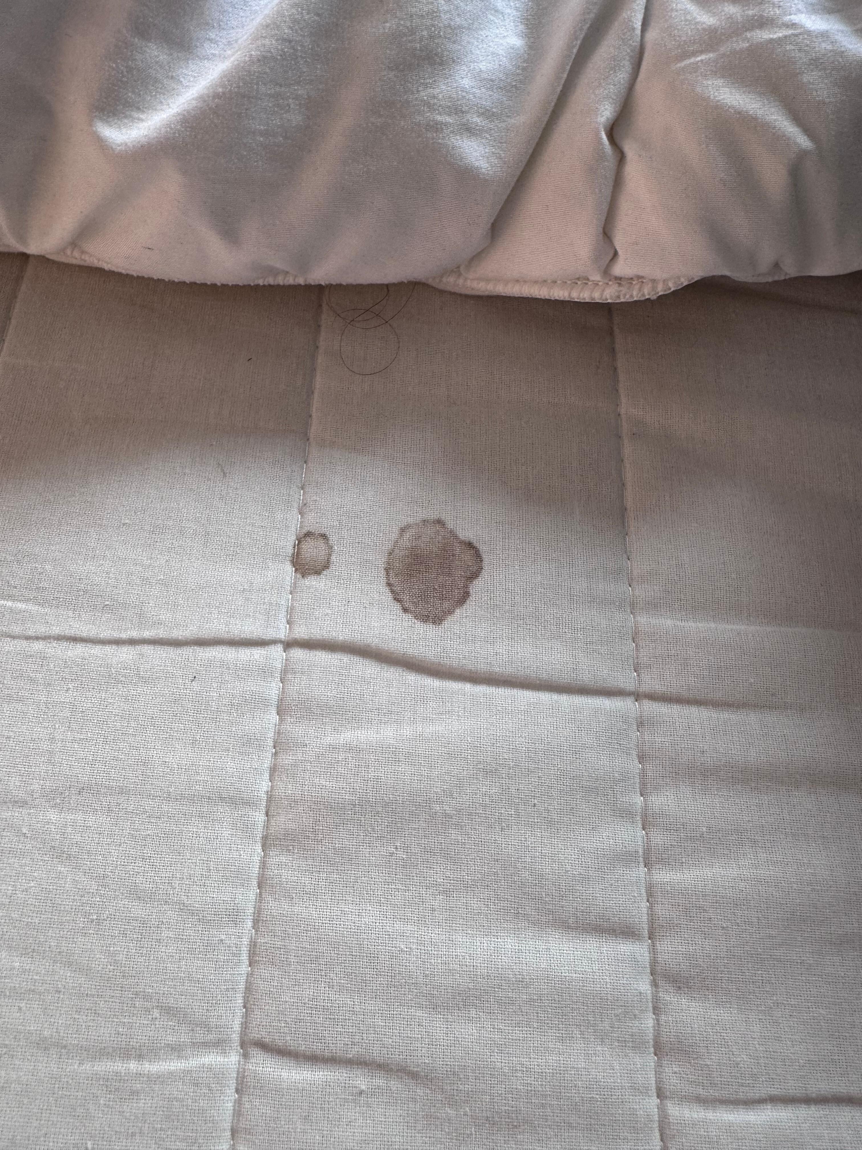 Stained bedding