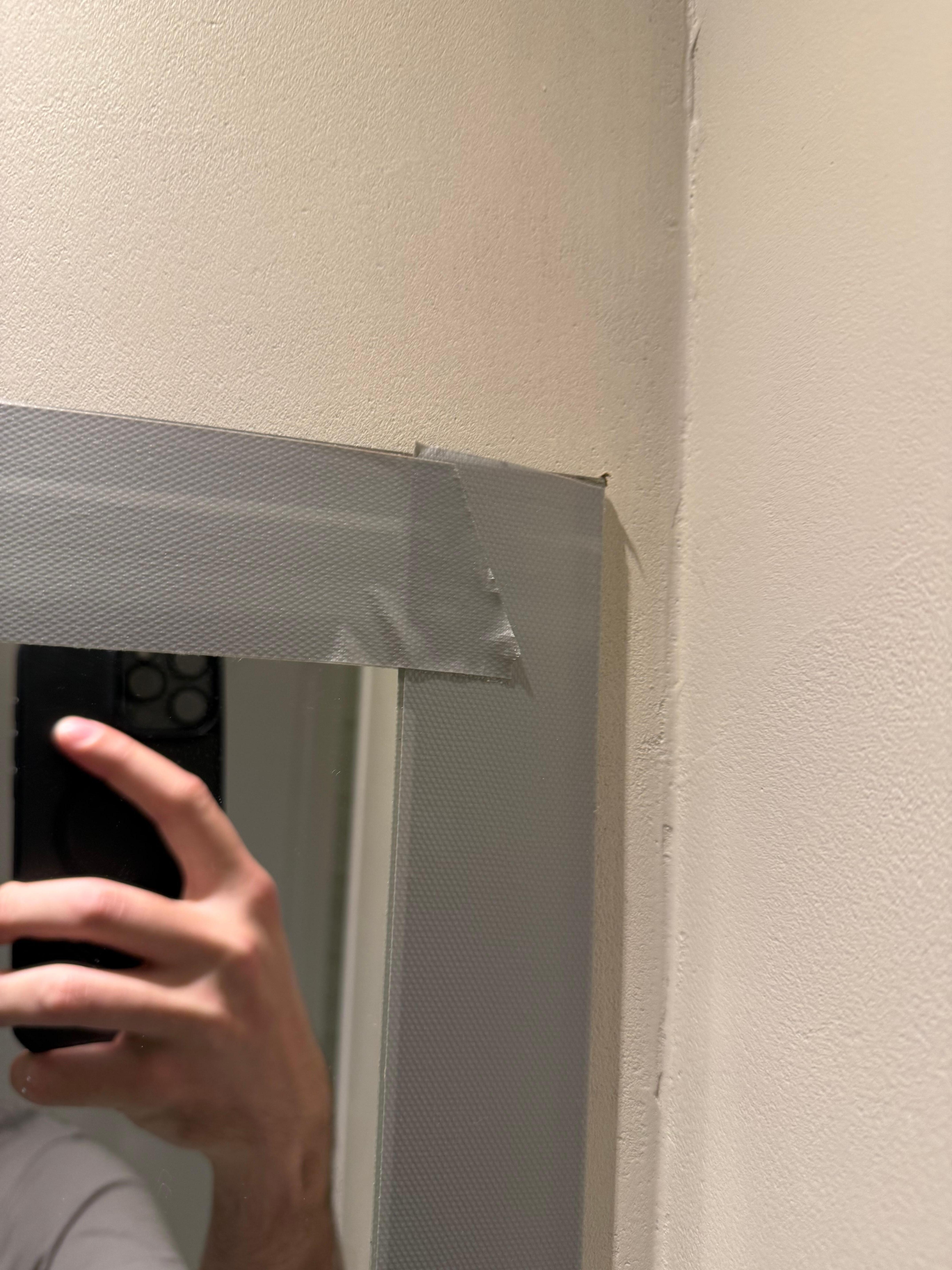 Mirror was up by duct-tape