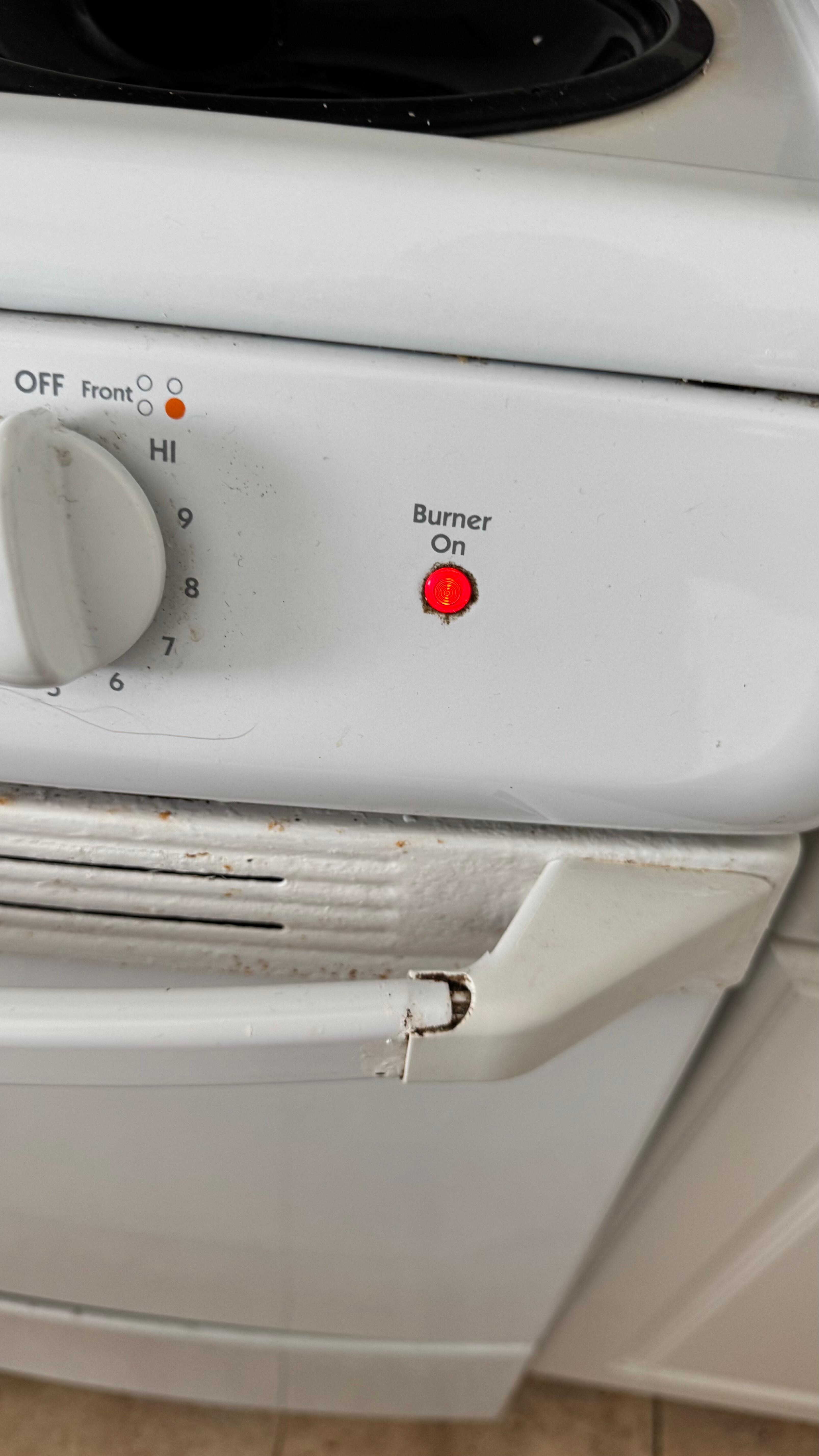 Stove that shows the burner is on…