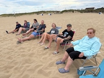 Some of the adults enjoying Sandbridge beach