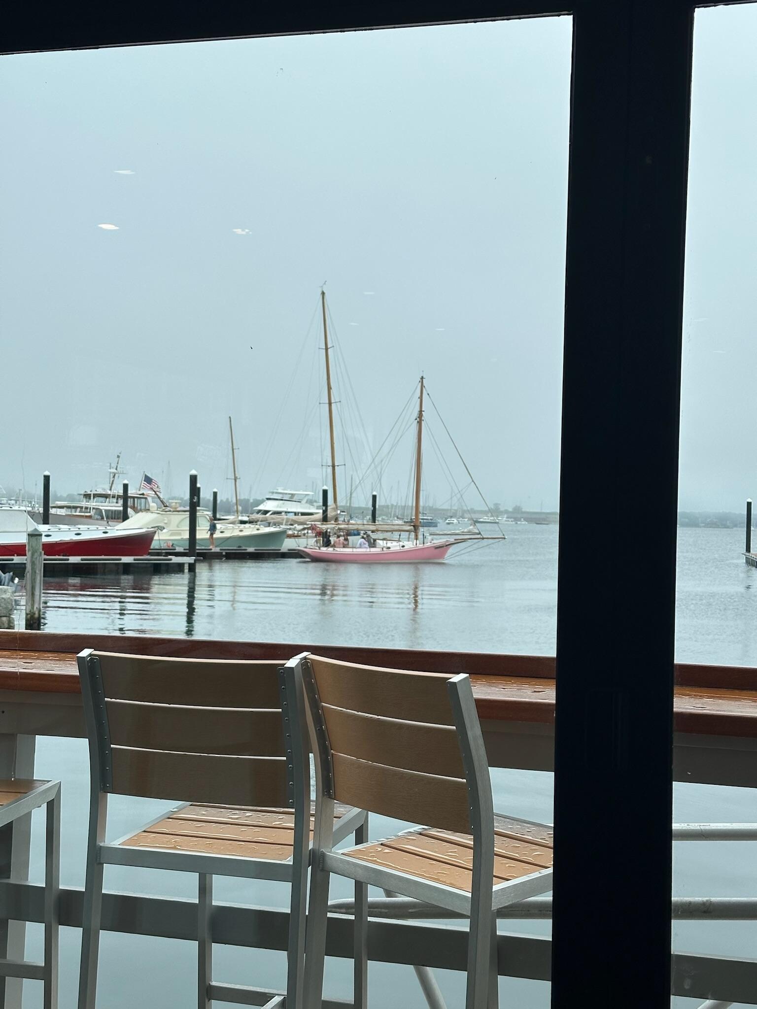 Covered outdoor seats.