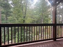 view from the porch, during my morning coffee in the rocking chair.