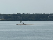 Small Island on the water way in front