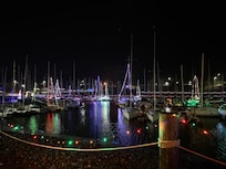 Christmas lights across from Patti’s Settlement