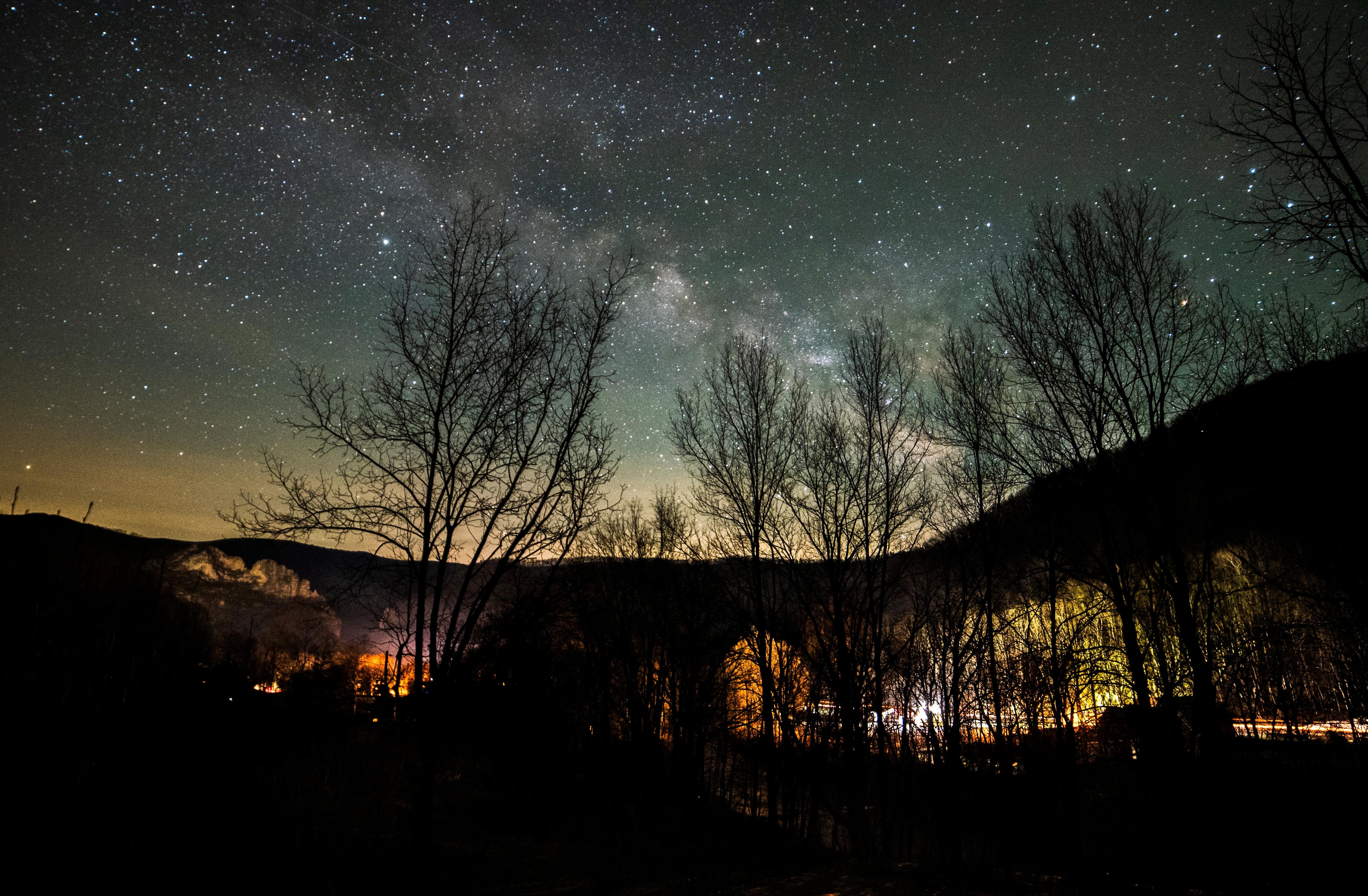 The view from the porch at night. Great view of the stars!