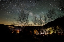 The view from the porch at night. Great view of the stars!
