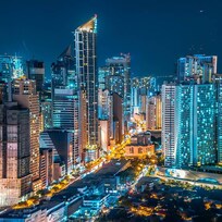 View of Makati from the 28th floor restaurant at night