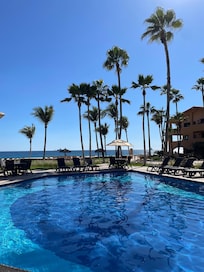 Adult pool isn’t heated but is super clean & refreshing.