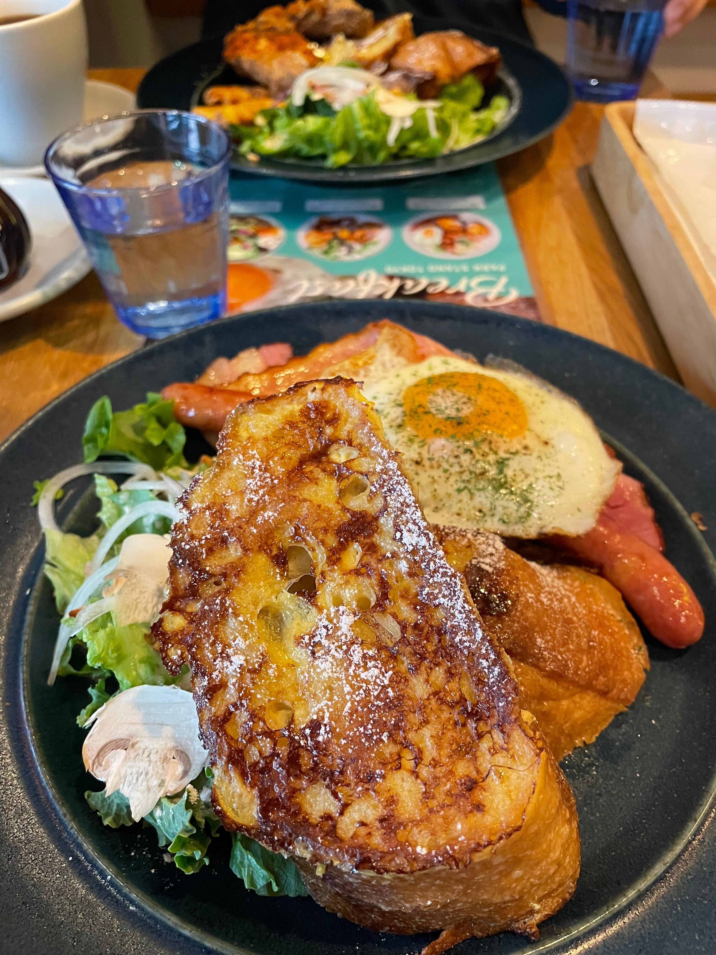 Breakfast at the restaurant of the hotel.