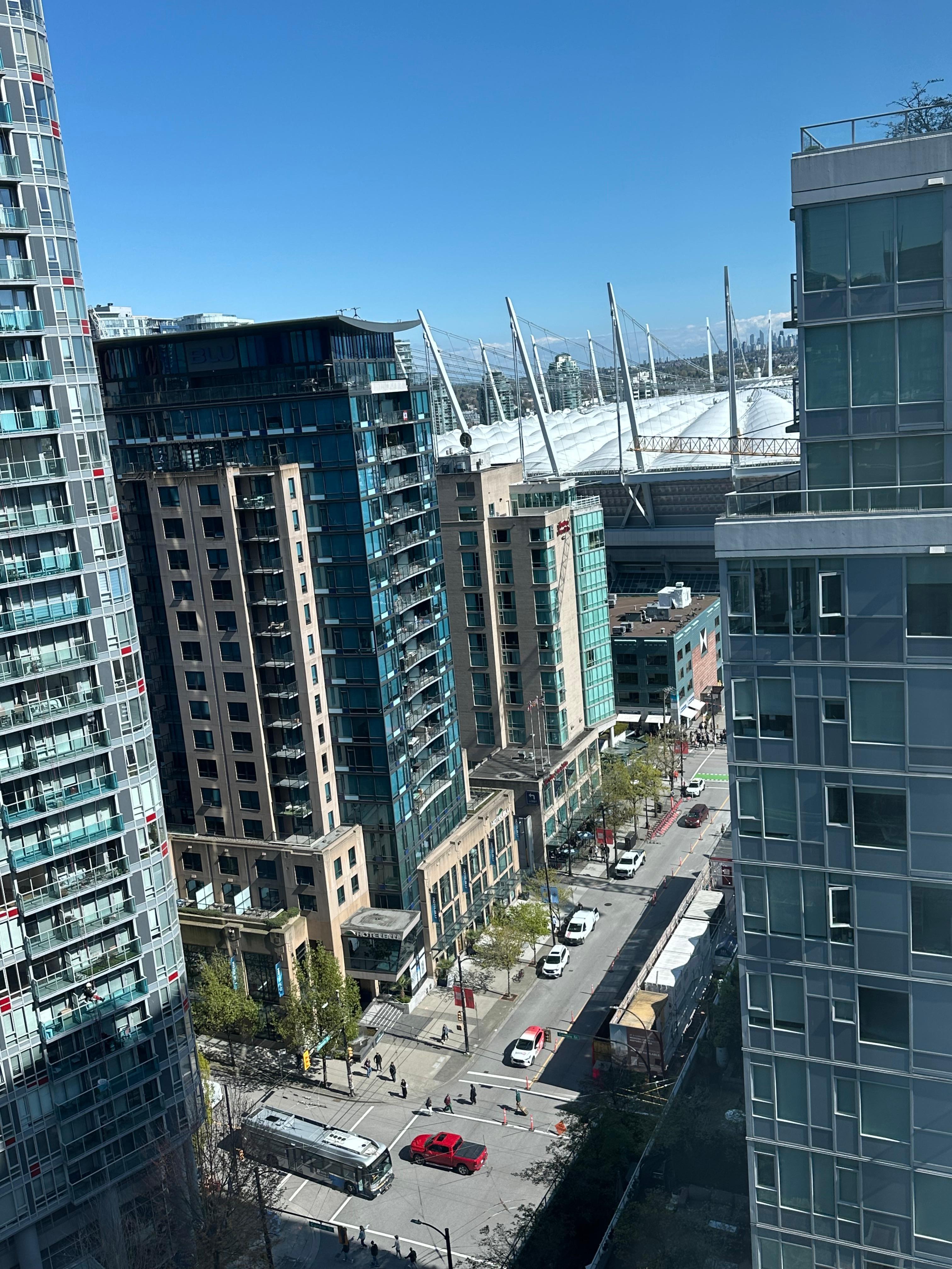 Looking from room toward BC Place