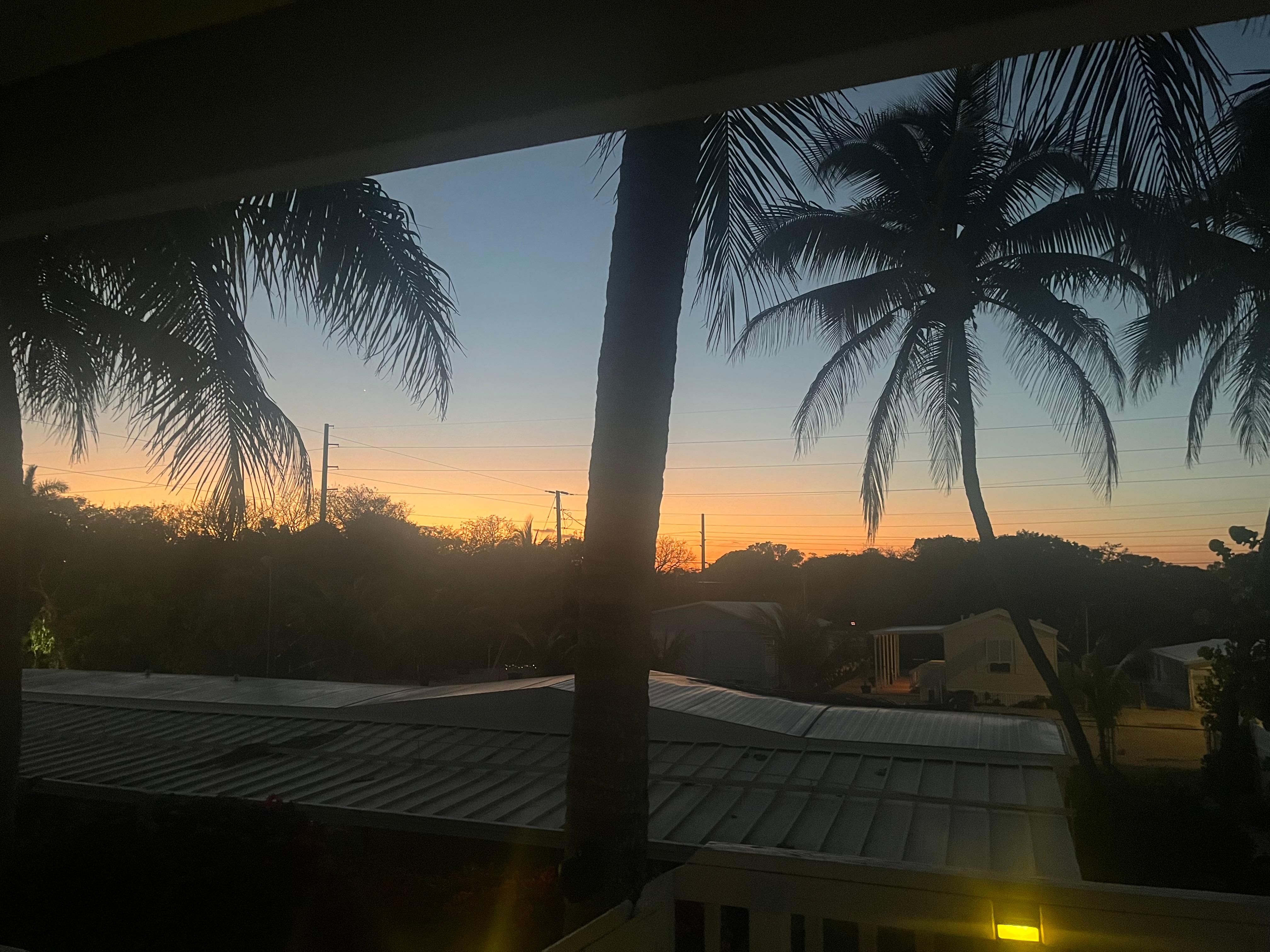 View from upstairs deck at sunset! 