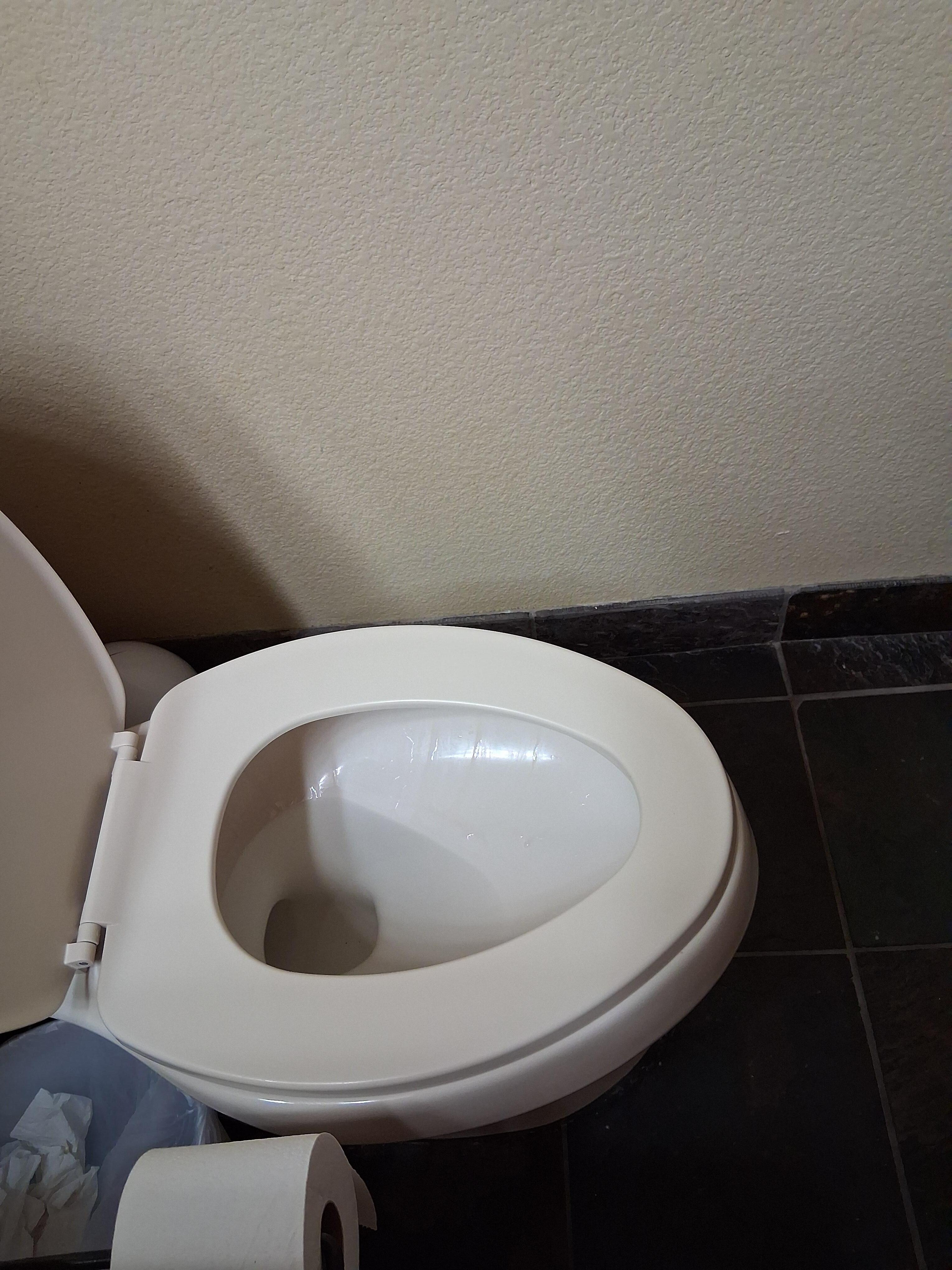 Poor set up in the bathroom. Toilet paper could have been put on the wall, instead of a inch or two from the toilet.