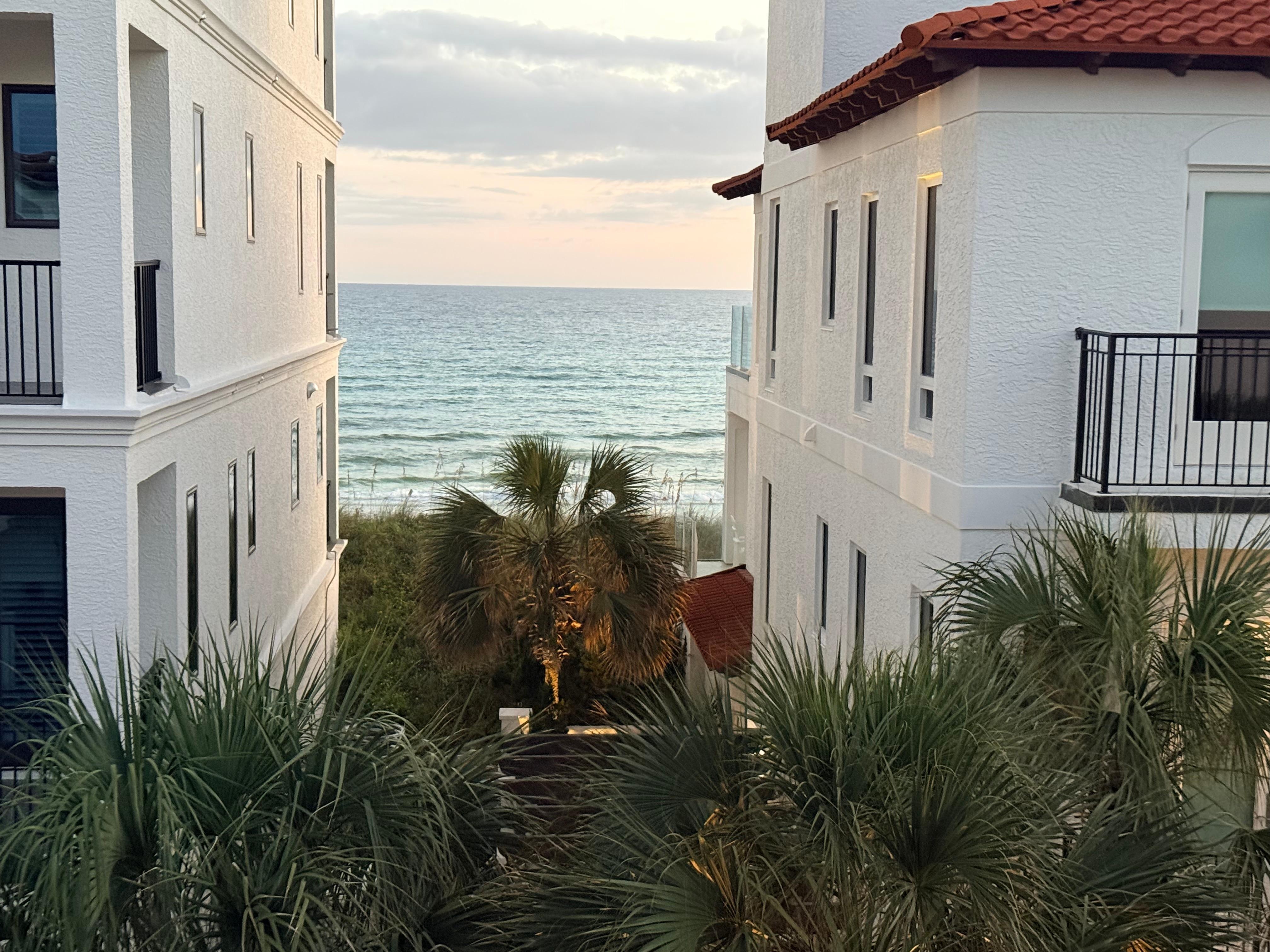 Beach view from the third-floor balcony. 