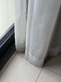 Dirty curtains.