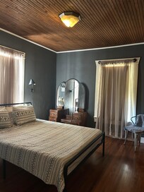 Bedroom was rather dark as there was only 1 lightbulb (out of 3) in the overhead light.