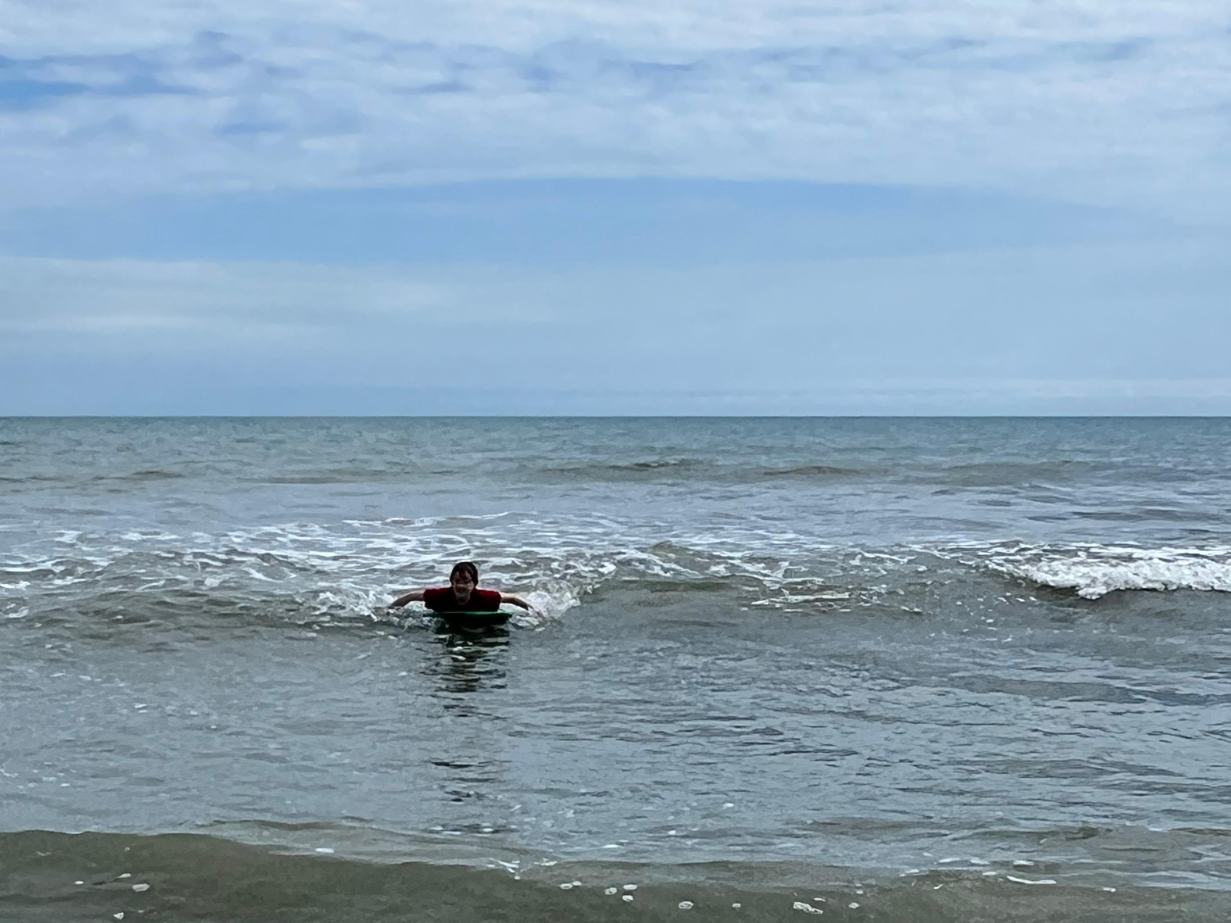 Boogie Boarding in the surf