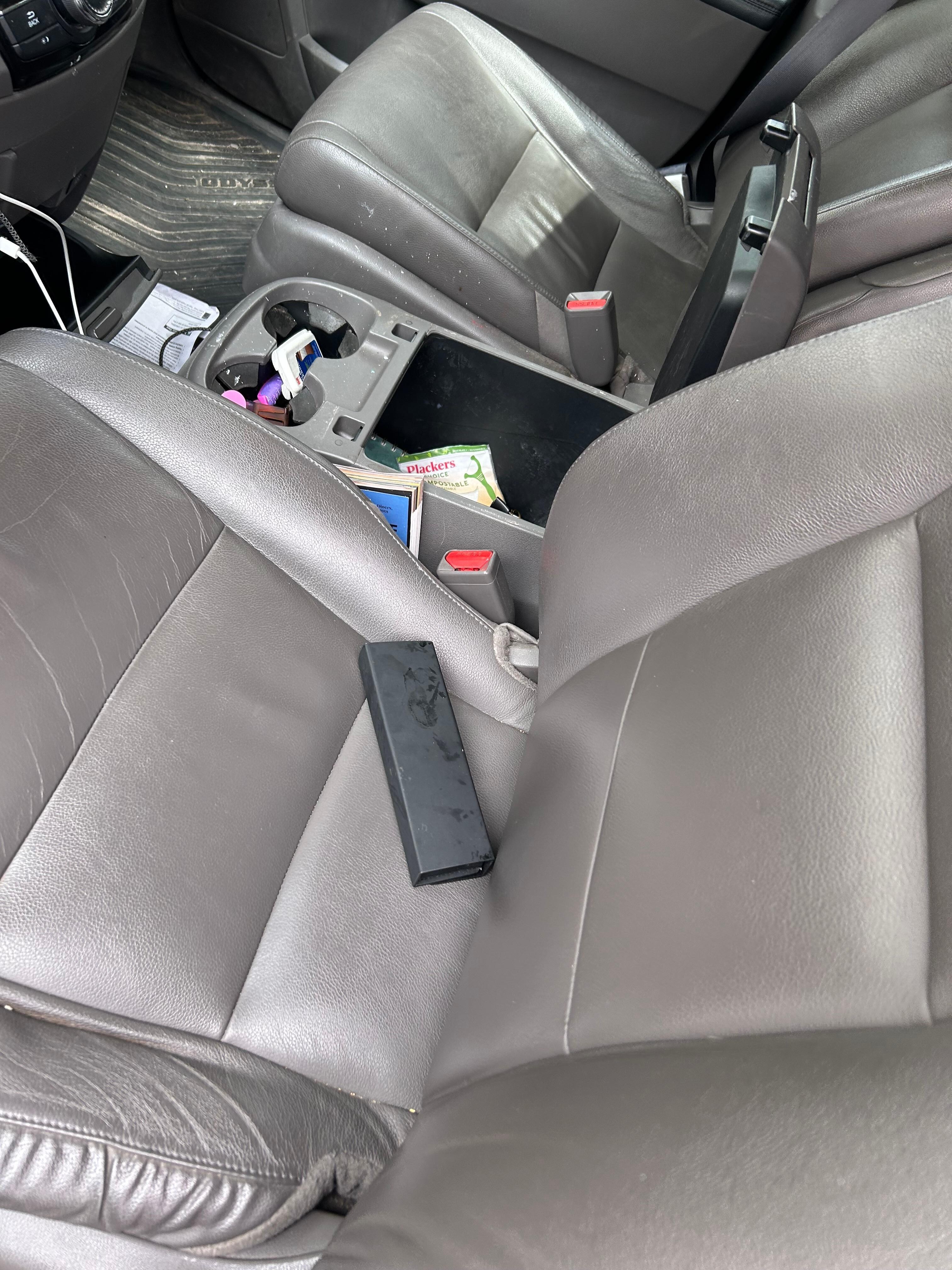 Center console items were thrown all over the car and some were damaged