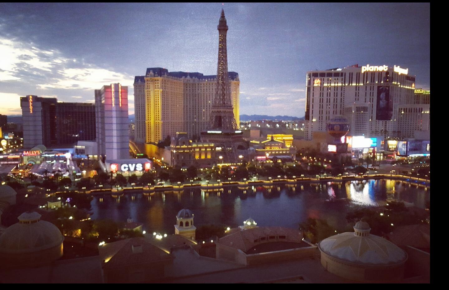 Fountain view room, early morning before sunrise