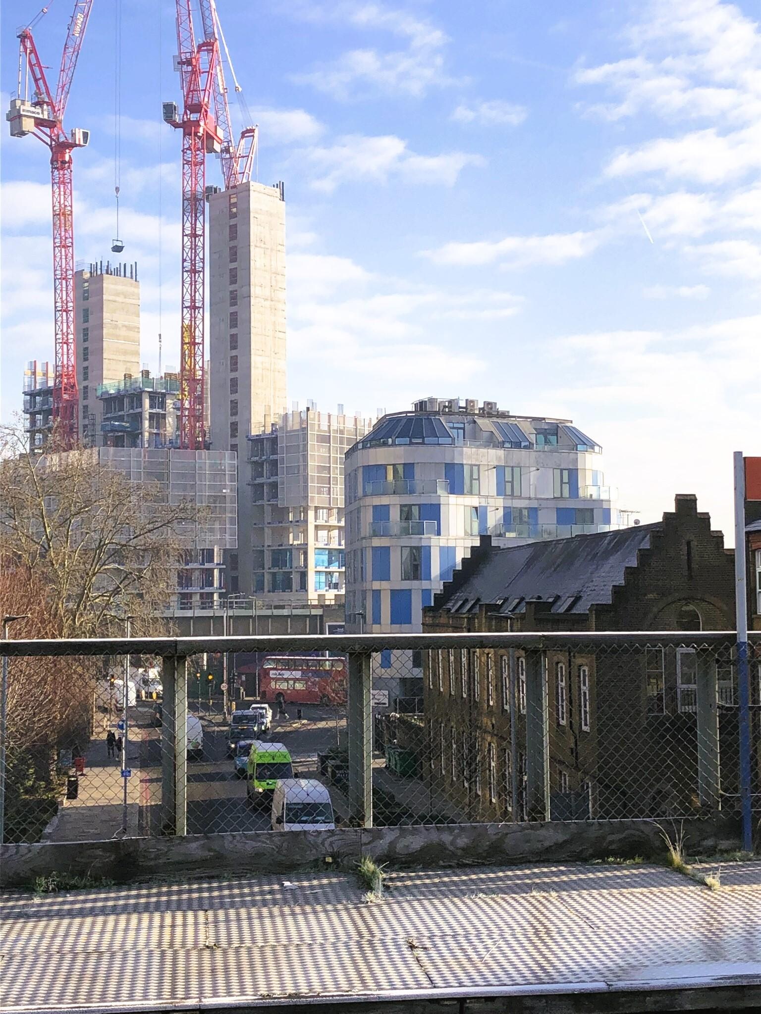 The building as seen from the train station