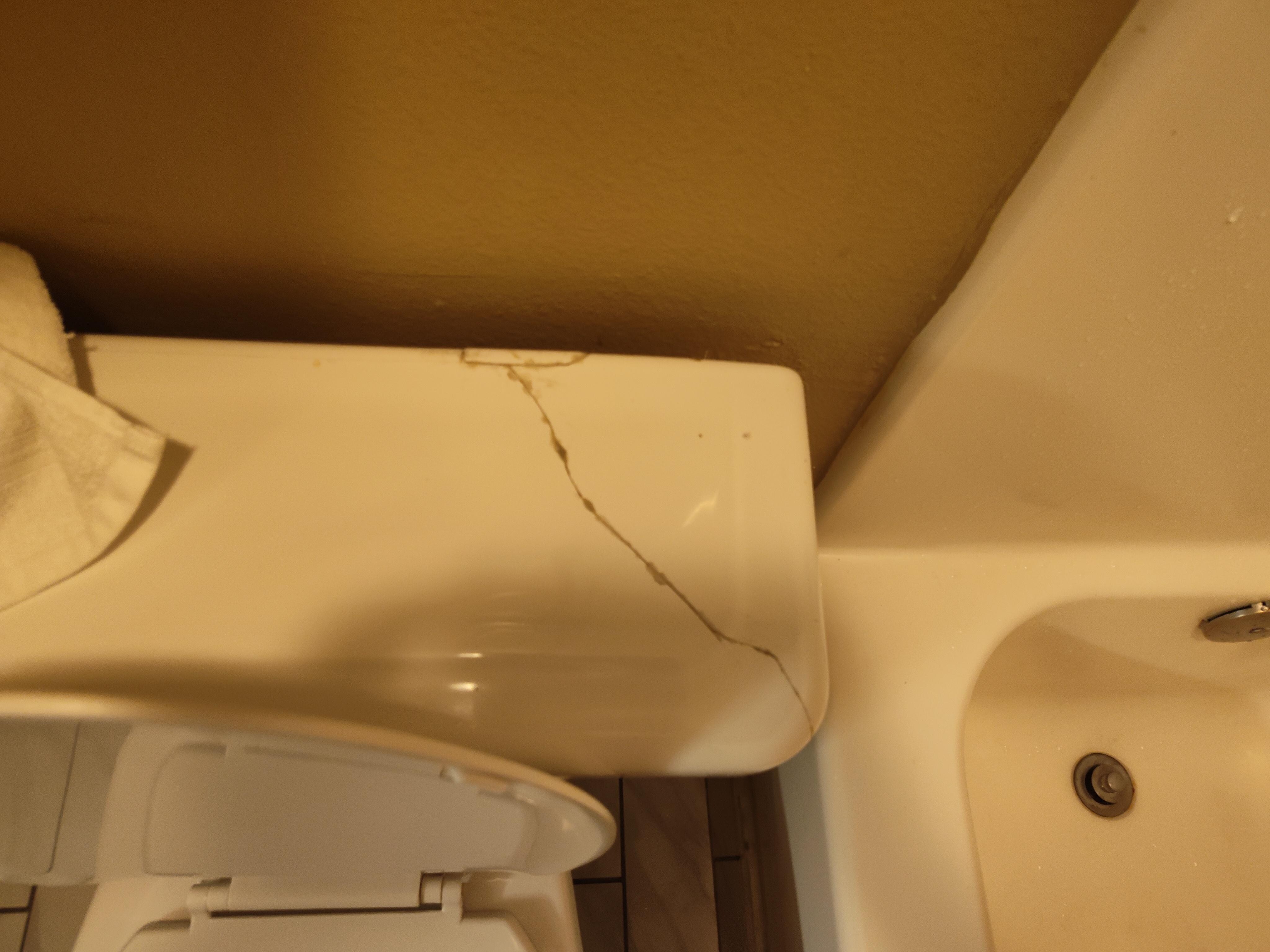 Cracked toilet lid